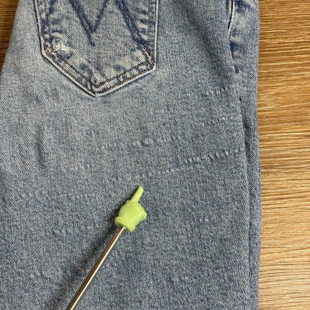 Mother The Insider Ankle Jeans Women Size 25 Distressed Crop Blue USA Flaw - Picture 13 of 13